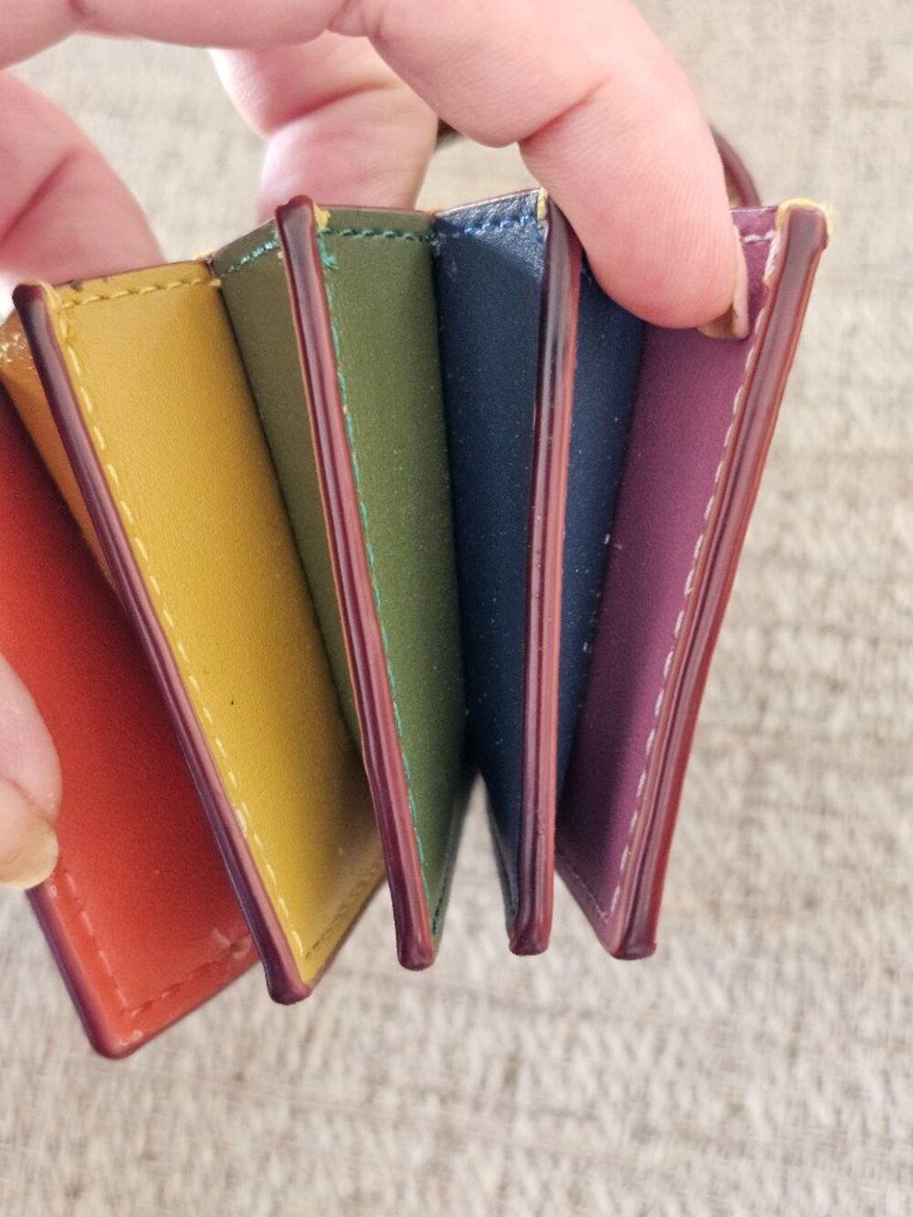 COACH RARE Glovetanned Leather Colorblock Accordion Card Case | 2017 Stuart COA - Picture 11 of 16